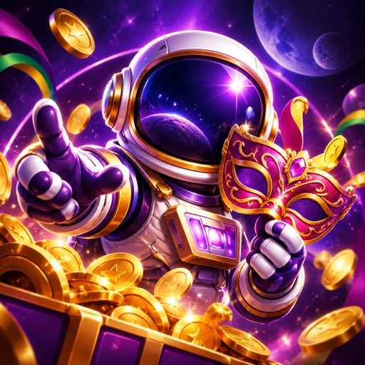 Astronauta flutuando enquanto o multiplicador sobe no jogo Spaceman